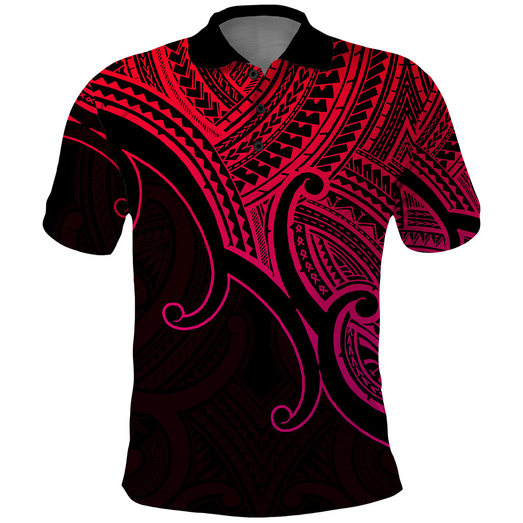 Custom Aotearoa Polynesian Polo Shirt with Maori Koru Pink - Wonder Print Shop