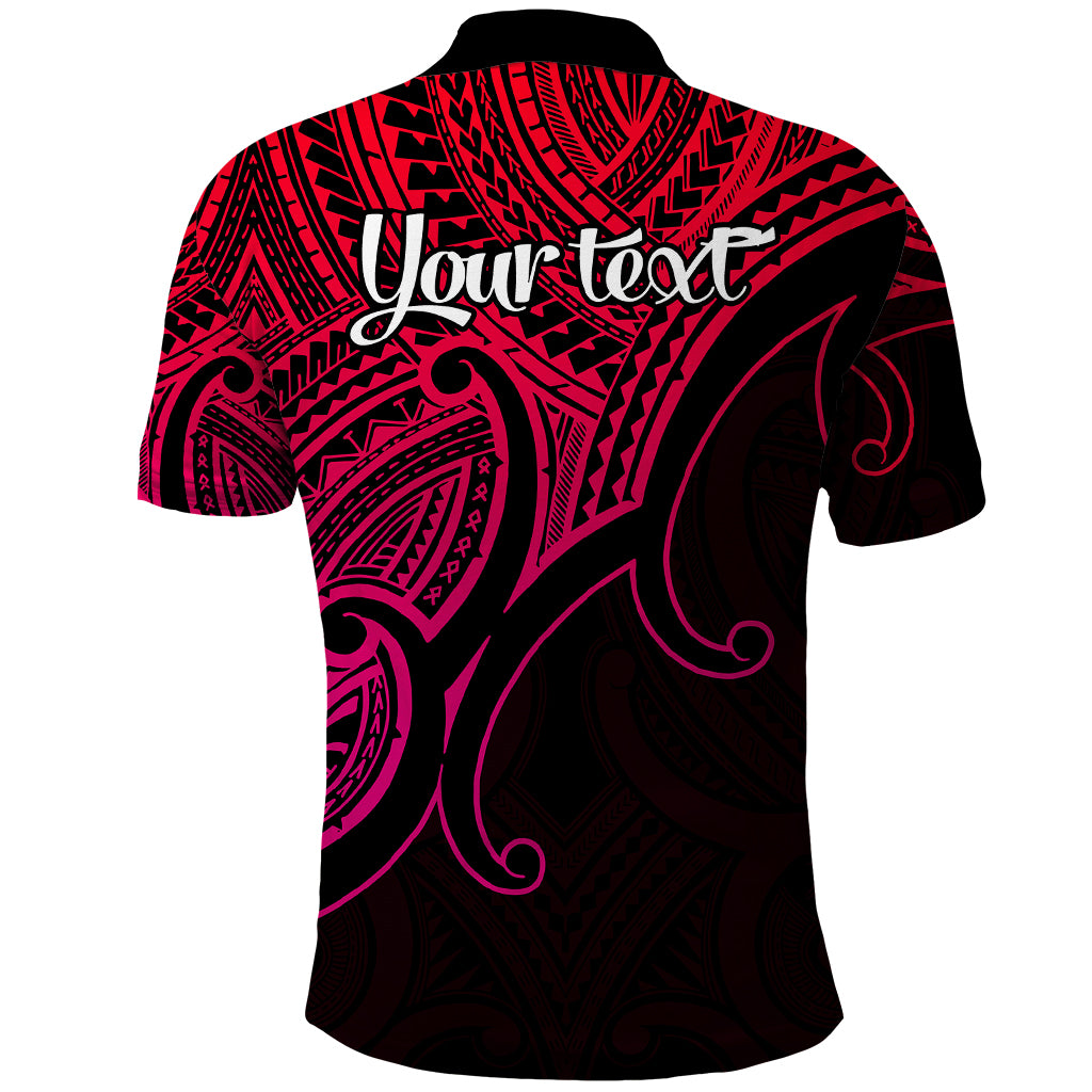 Custom Aotearoa Polynesian Polo Shirt with Maori Koru Pink - Wonder Print Shop