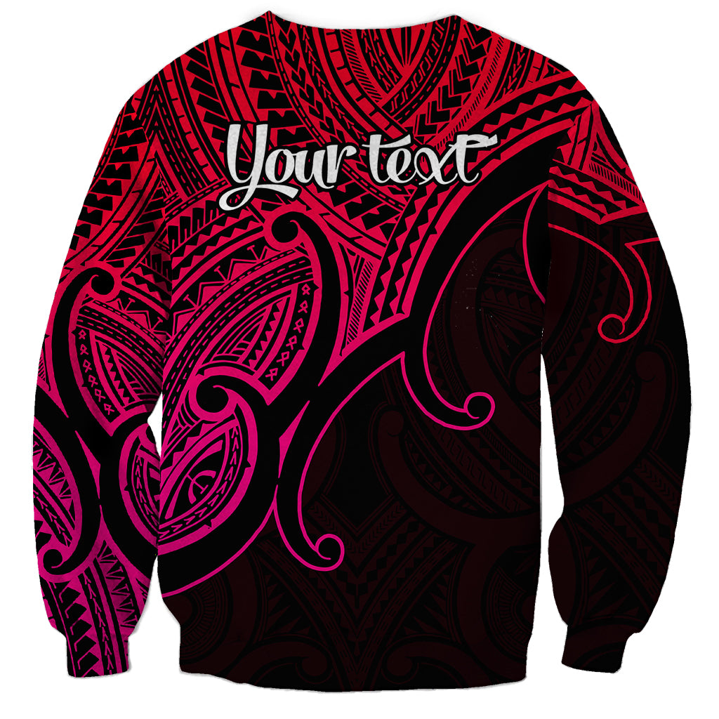 Custom Aotearoa Polynesian Sweatshirt with Maori Koru Pink - Wonder Print Shop