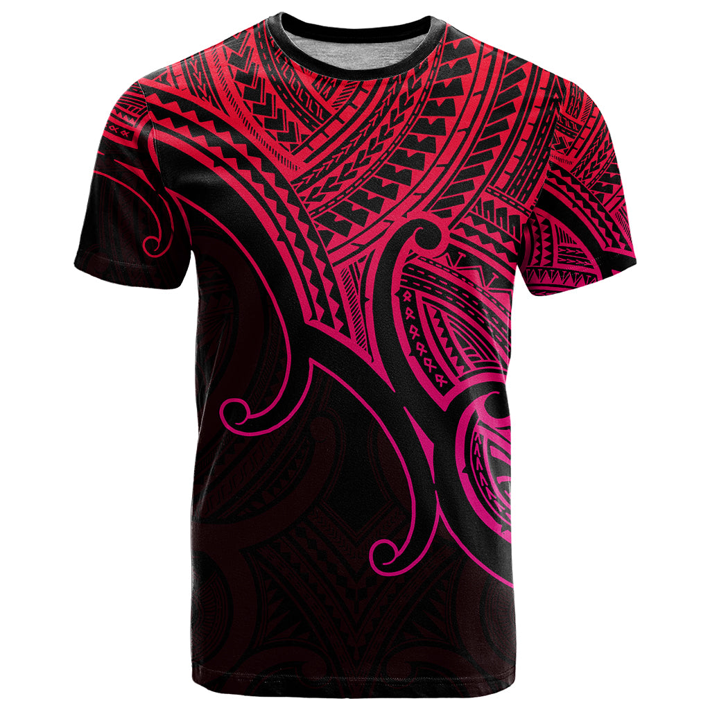 Custom Aotearoa Polynesian T Shirt with Maori Koru Pink - Wonder Print Shop