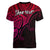 Custom Aotearoa Polynesian Women V Neck T Shirt with Maori Koru Pink - Wonder Print Shop