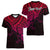 Custom Aotearoa Polynesian Women V Neck T Shirt with Maori Koru Pink - Wonder Print Shop