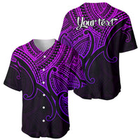 Custom Aotearoa Polynesian Baseball Jersey with Maori Koru Purple LT9 - Wonder Print Shop