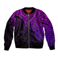 Custom Aotearoa Polynesian Bomber Jacket with Maori Koru Purple LT9 - Wonder Print Shop