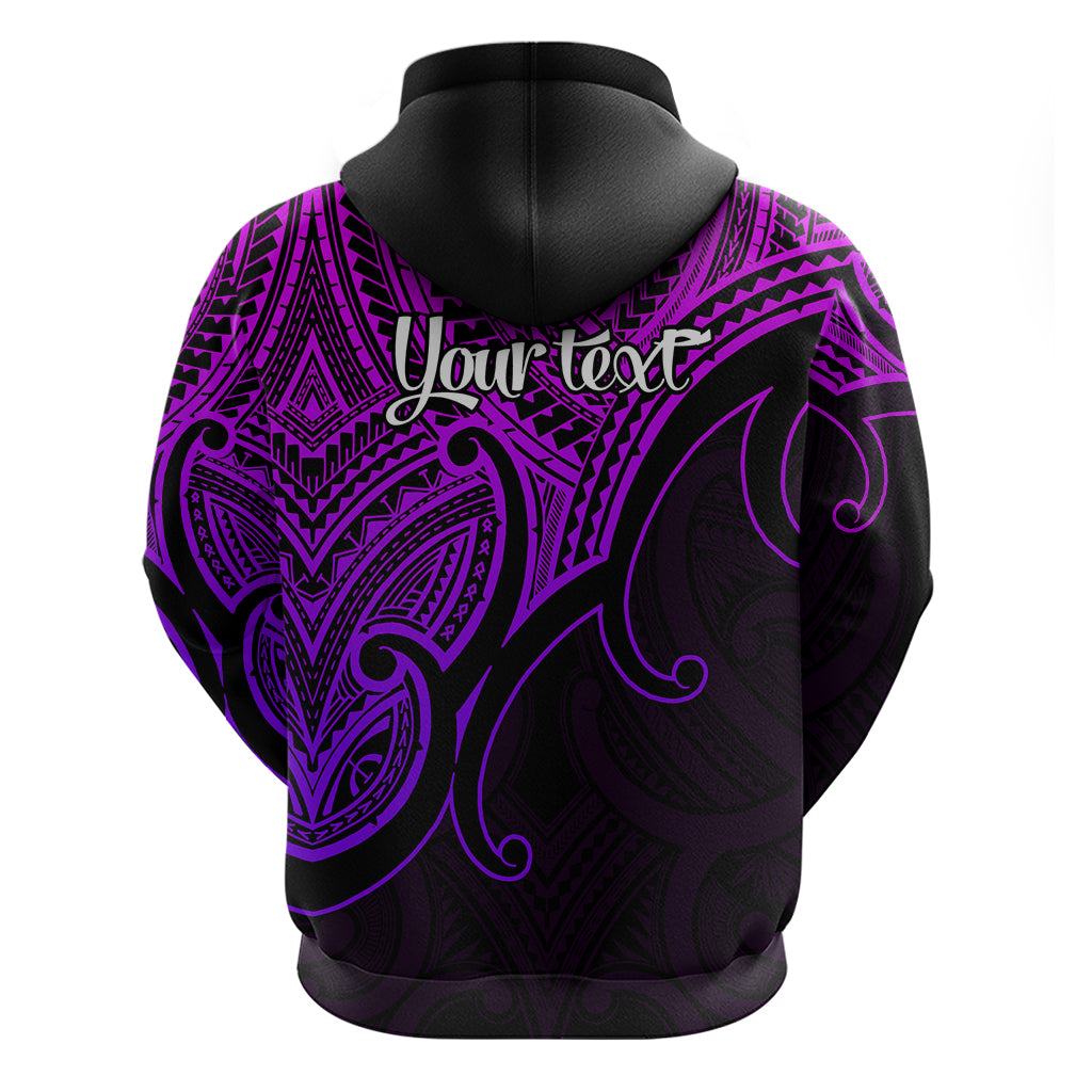 Custom Aotearoa Polynesian Hoodie with Maori Koru Purple - Wonder Print Shop