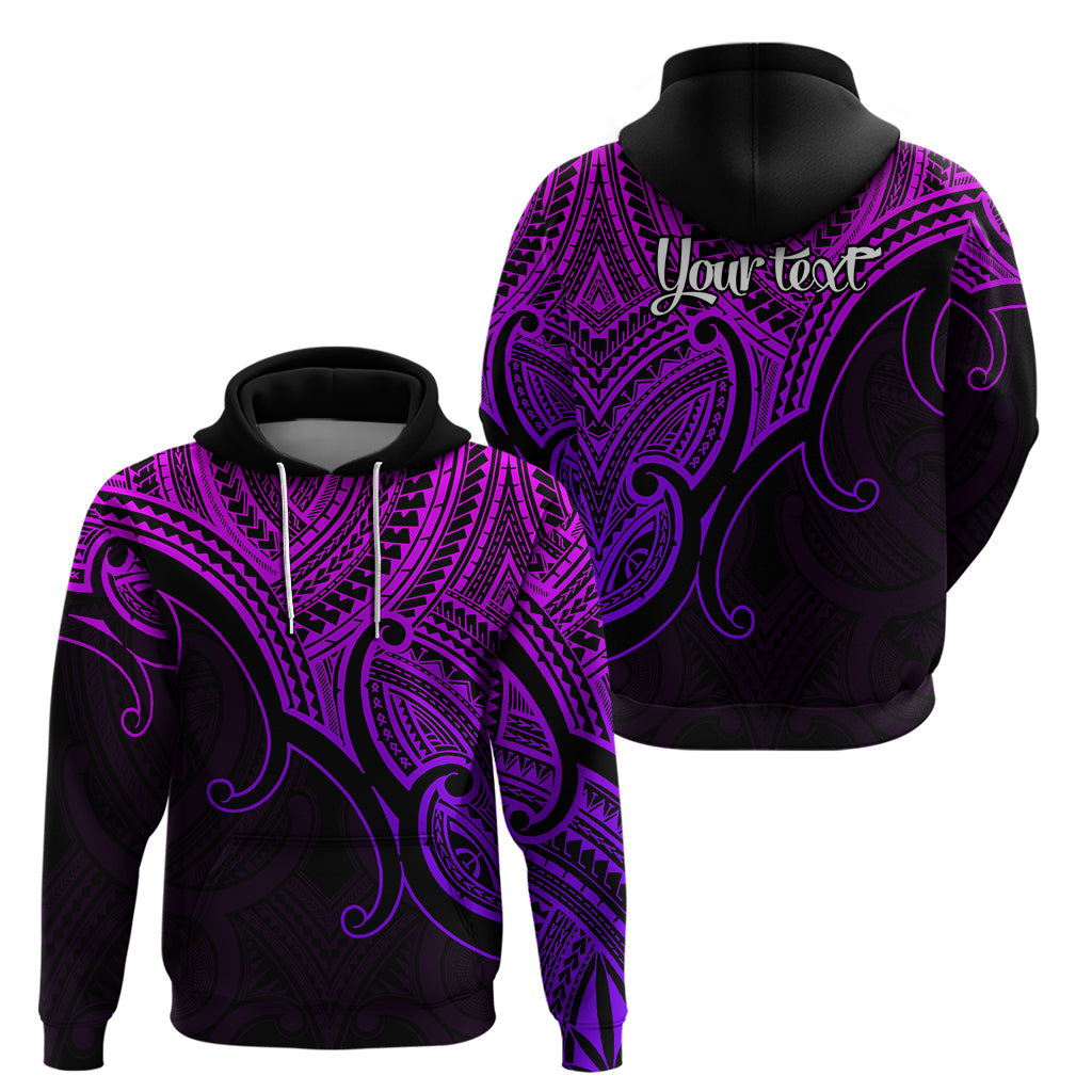 Custom Aotearoa Polynesian Hoodie with Maori Koru Purple - Wonder Print Shop