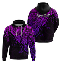 Custom Aotearoa Polynesian Hoodie with Maori Koru Purple - Wonder Print Shop