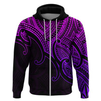 Custom Aotearoa Polynesian Hoodie with Maori Koru Purple - Wonder Print Shop