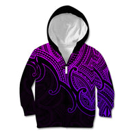 Custom Aotearoa Polynesian Kid Hoodie with Maori Koru Purple - Wonder Print Shop