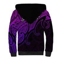 Custom Aotearoa Polynesian Sherpa Hoodie with Maori Koru Purple - Wonder Print Shop