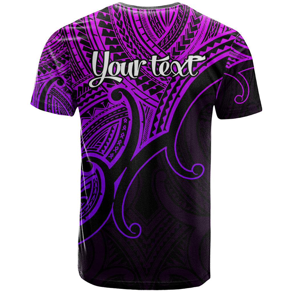 Custom Aotearoa Polynesian T Shirt with Maori Koru Purple - Wonder Print Shop