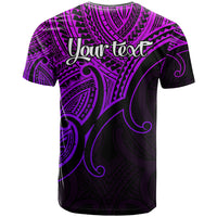 Custom Aotearoa Polynesian T Shirt with Maori Koru Purple - Wonder Print Shop