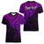 Custom Aotearoa Polynesian Women V Neck T Shirt with Maori Koru Purple - Wonder Print Shop