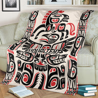 Personalized Canada Indigenous Haida Art Blanket