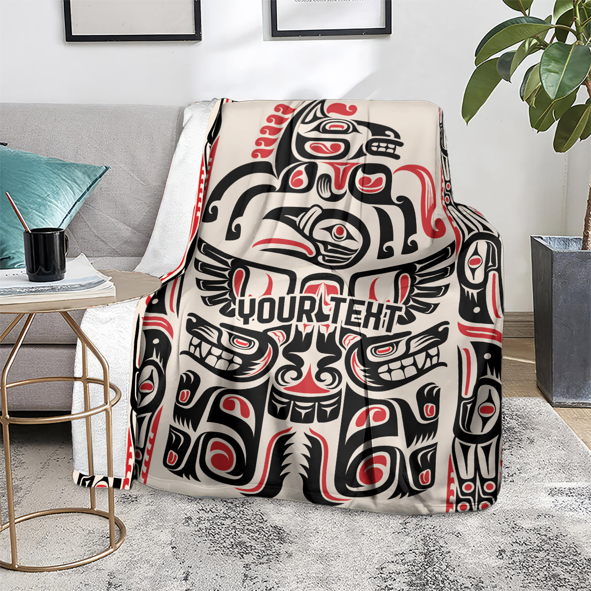 Personalized Canada Indigenous Haida Art Blanket