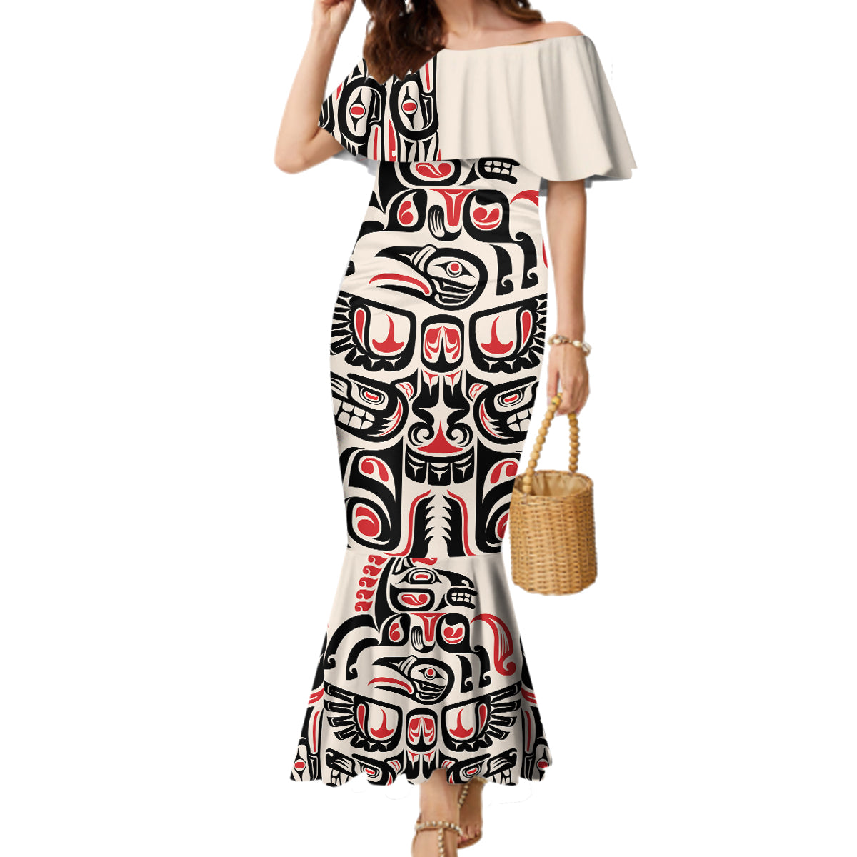 Personalized Canada Indigenous Haida Art Family Matching Mermaid Dress and Hawaiian Shirt LT9 - Wonder Print Shop