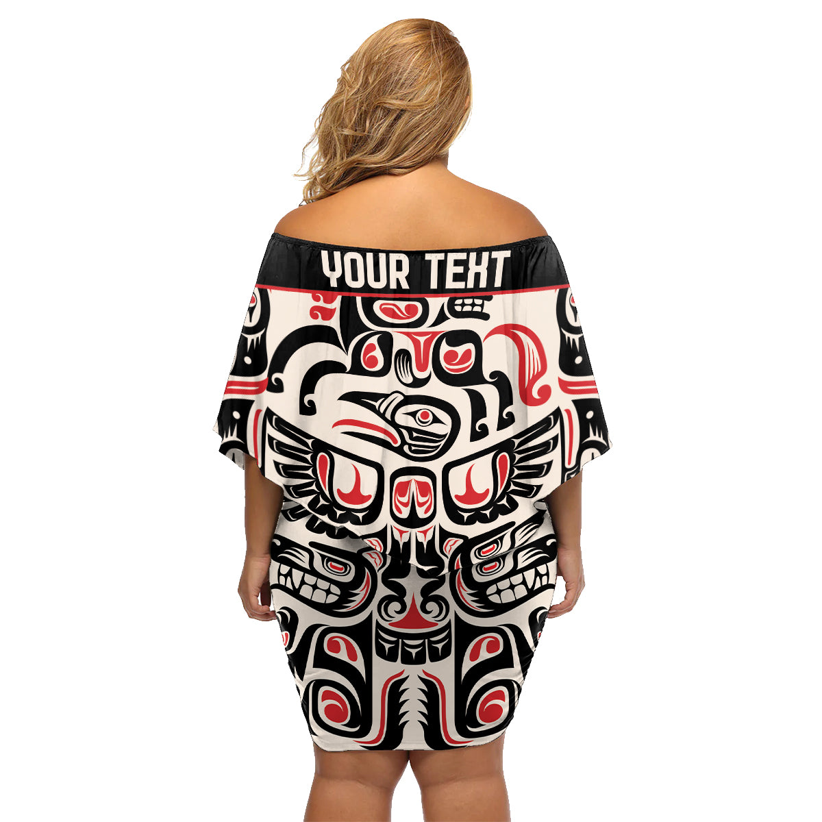 Personalized Canada Indigenous Haida Art Family Matching Off Shoulder Short Dress and Hawaiian Shirt LT9 - Wonder Print Shop
