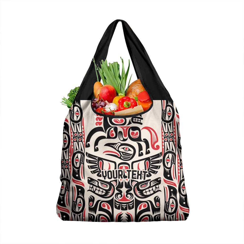Personalized Canada Indigenous Haida Art Grocery Bag
