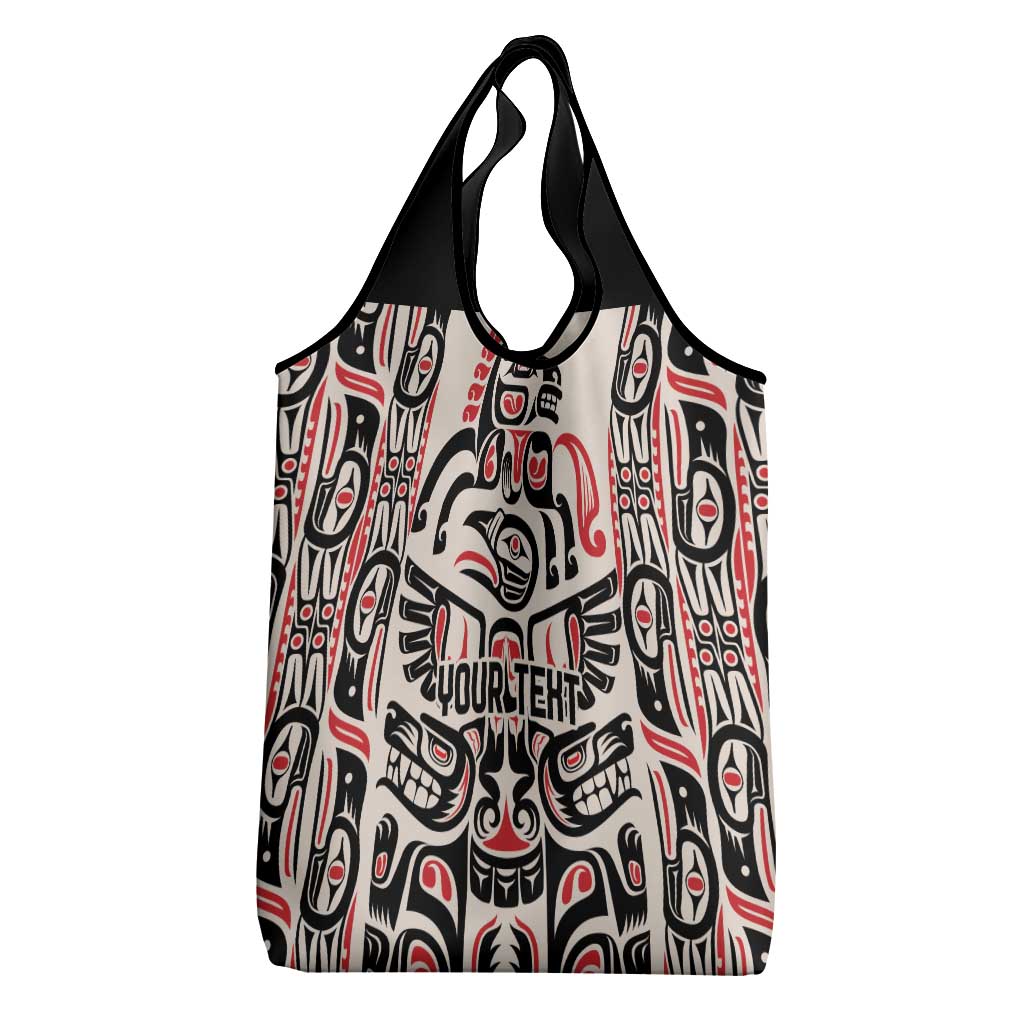 Personalized Canada Indigenous Haida Art Grocery Bag