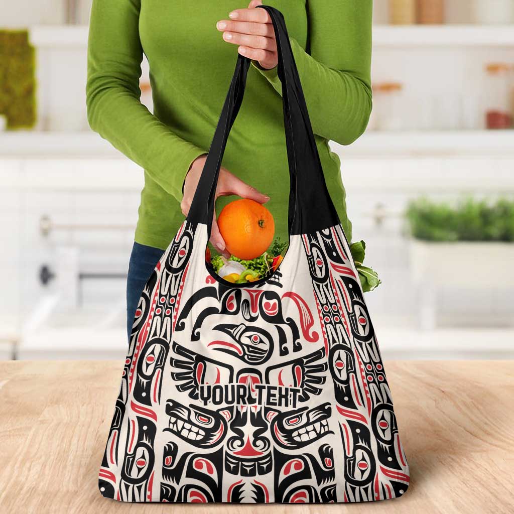 Personalized Canada Indigenous Haida Art Grocery Bag