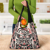 Personalized Canada Indigenous Haida Art Grocery Bag