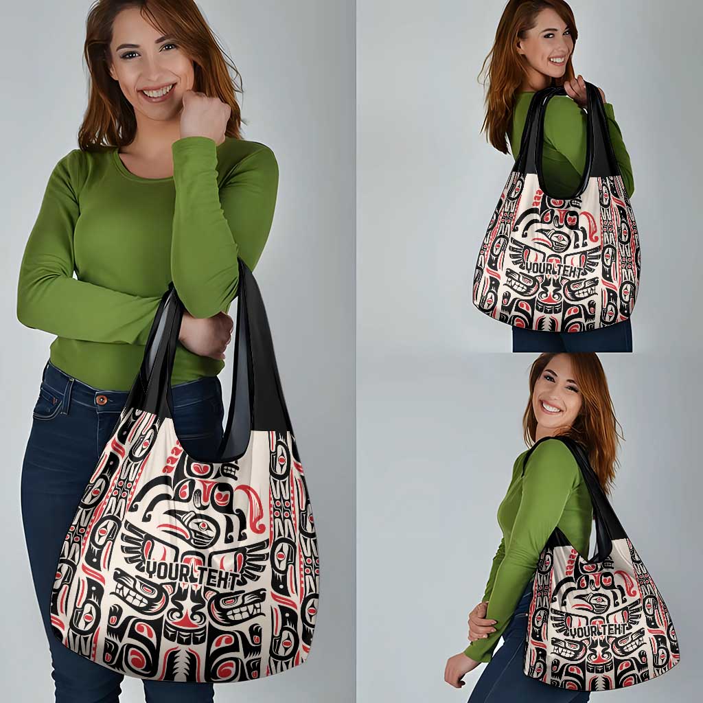 Personalized Canada Indigenous Haida Art Grocery Bag