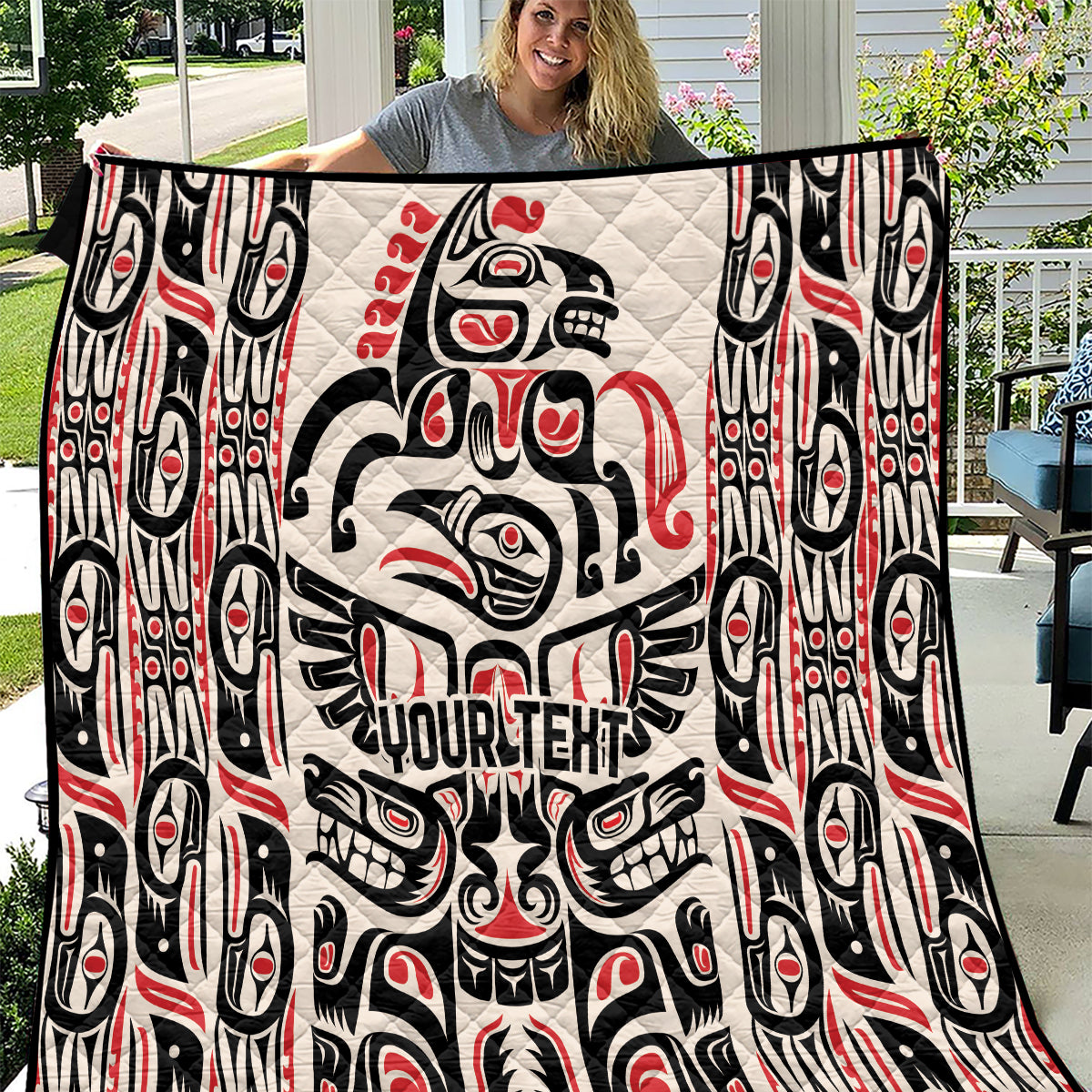 Personalized Canada Indigenous Haida Art Quilt - Wonder Print Shop