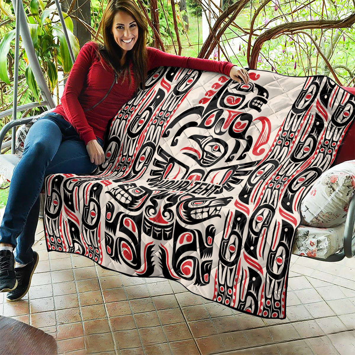 Personalized Canada Indigenous Haida Art Quilt - Wonder Print Shop