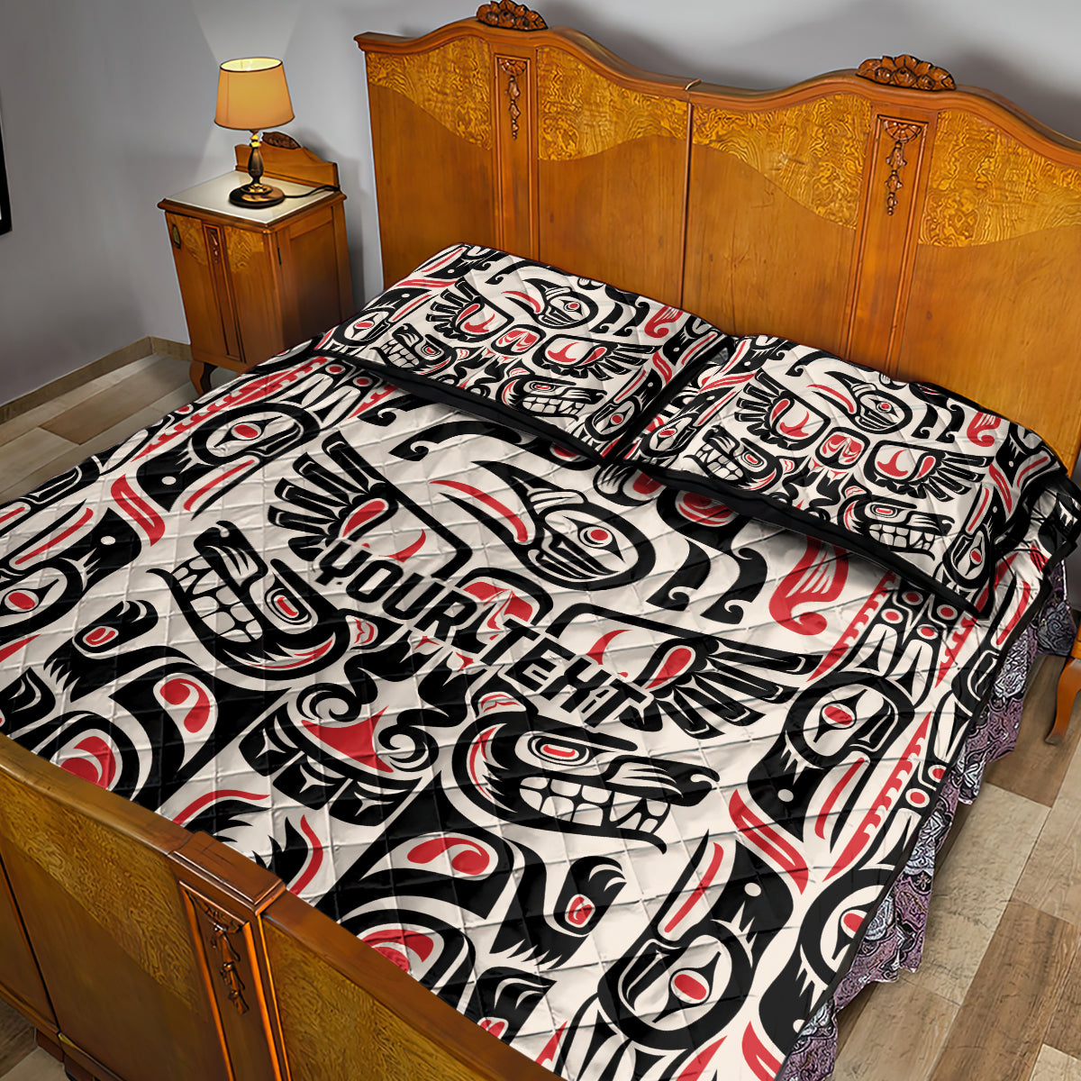 Personalized Canada Indigenous Haida Art Quilt Bed Set - Wonder Print Shop