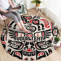Personalized Canada Indigenous Haida Art Round Carpet