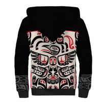 Personalized Canada Indigenous Haida Art Sherpa Hoodie - Wonder Print Shop