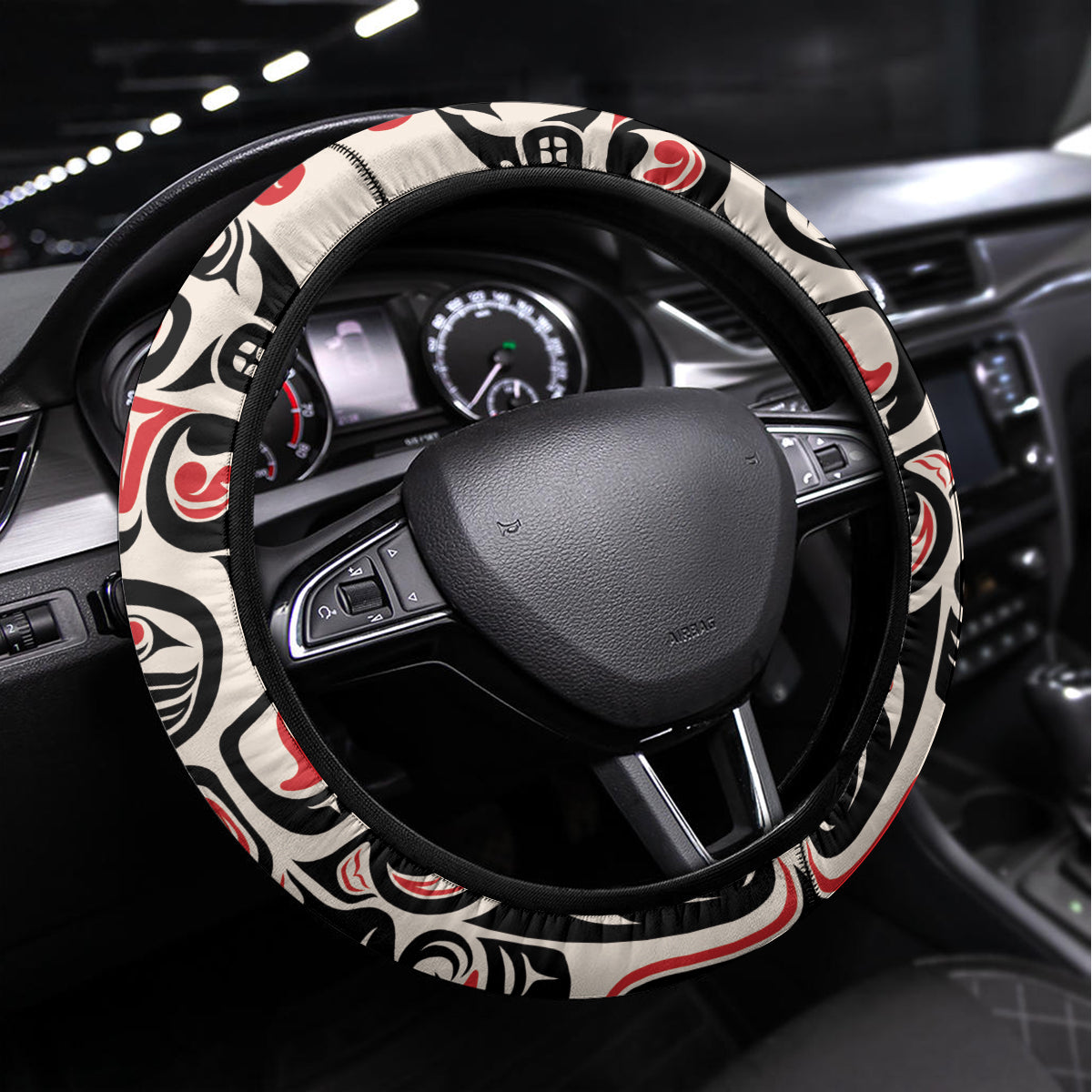 Canada Indigenous Haida Art Steering Wheel Cover - Wonder Print Shop