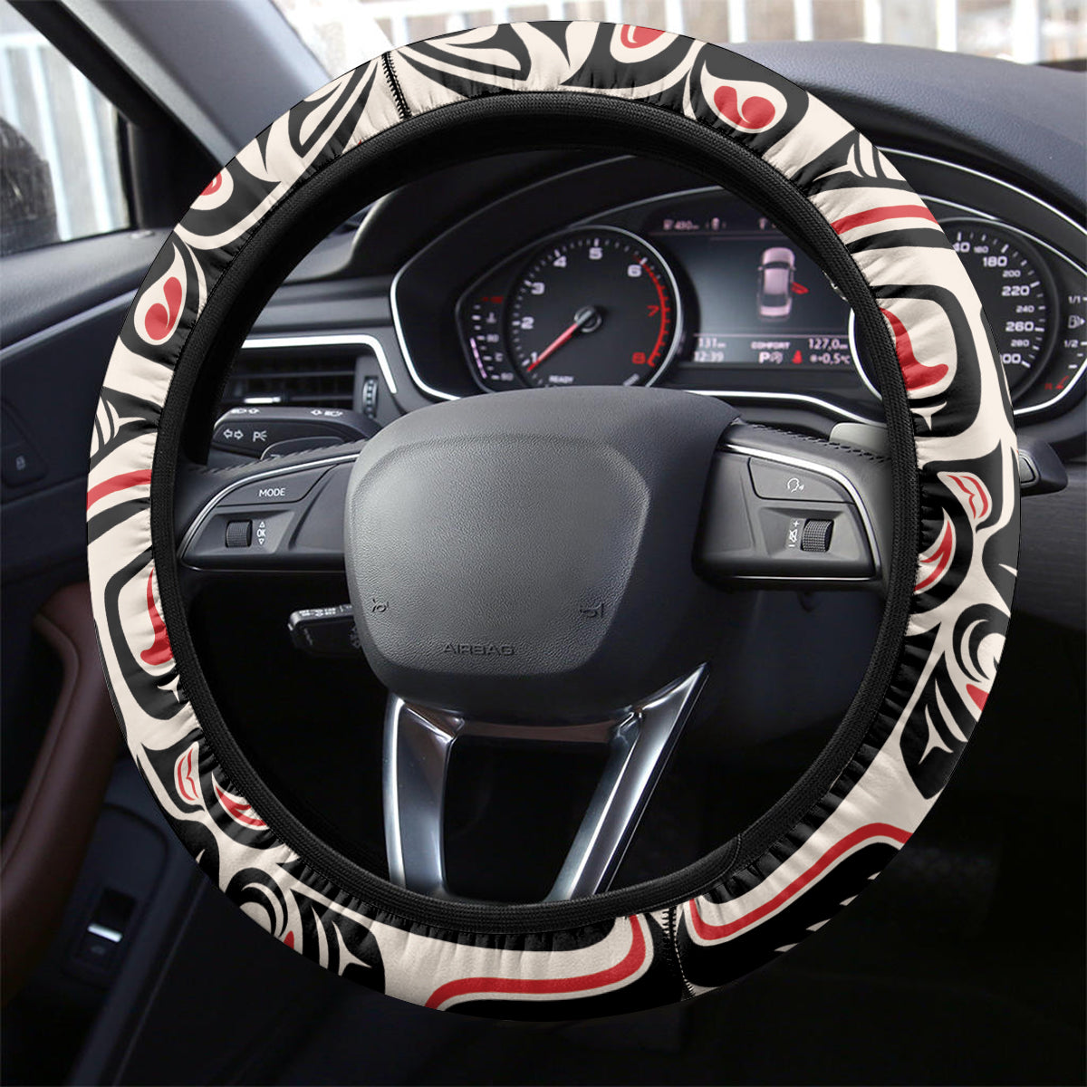 Canada Indigenous Haida Art Steering Wheel Cover - Wonder Print Shop