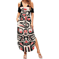 Personalized Canada Indigenous Haida Art Summer Maxi Dress - Wonder Print Shop