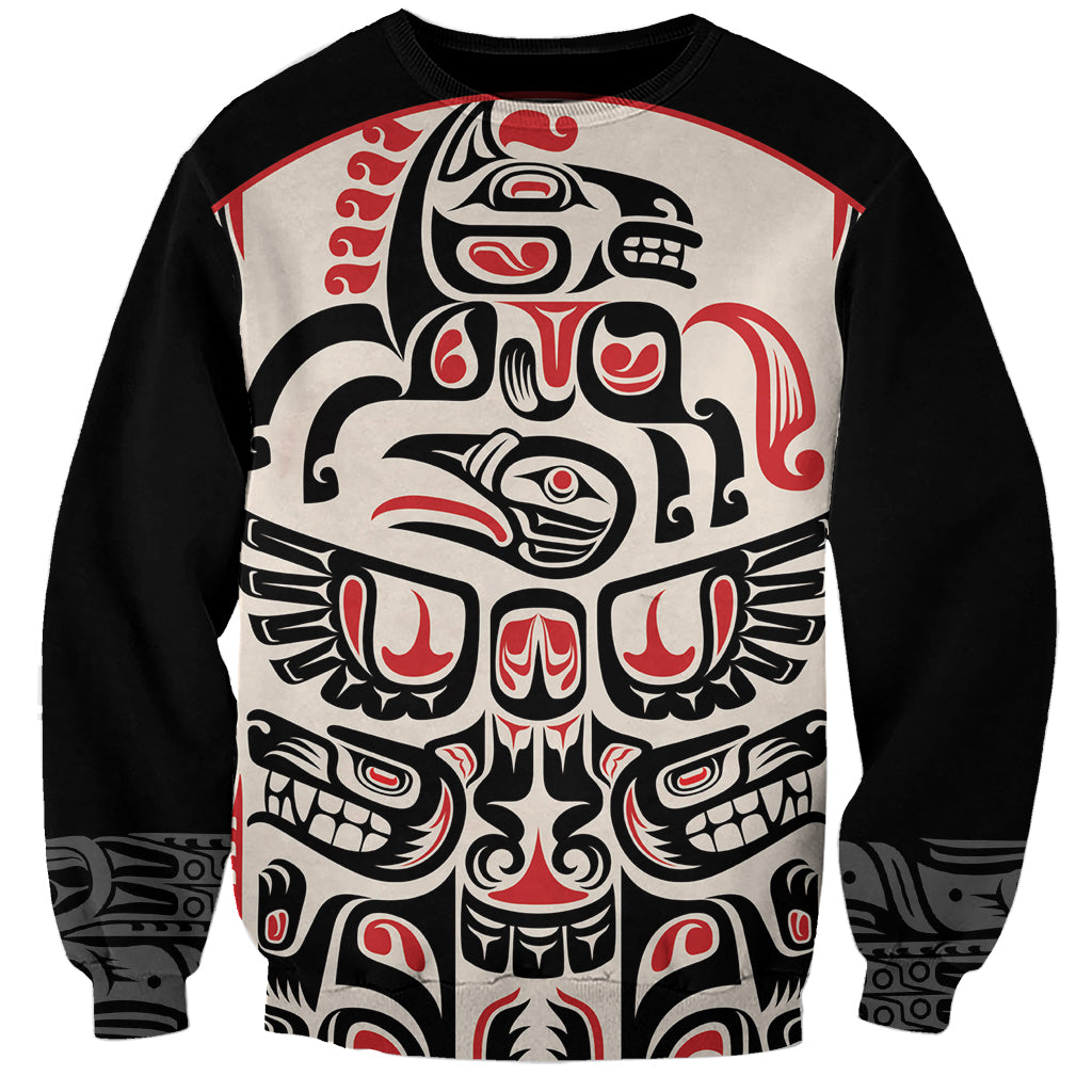 Personalized Canada Indigenous Haida Art Sweatshirt - Wonder Print Shop