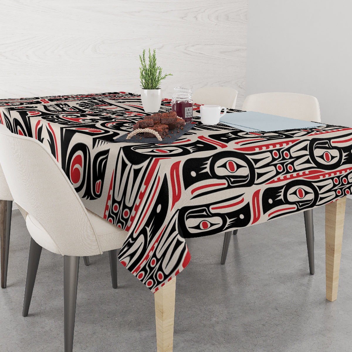 Personalized Canada Indigenous Haida Art Tablecloth - Wonder Print Shop