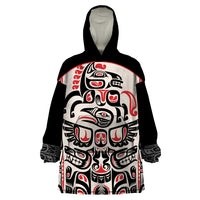 Personalized Canada Indigenous Haida Art Wearable Blanket Hoodie - Wonder Print Shop
