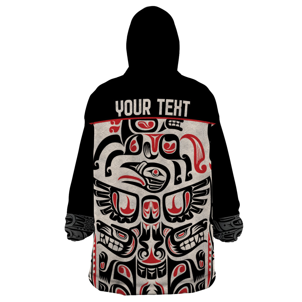 Personalized Canada Indigenous Haida Art Wearable Blanket Hoodie - Wonder Print Shop