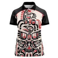 Personalized Canada Indigenous Haida Art Women Polo Shirt - Wonder Print Shop