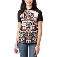 Personalized Canada Indigenous Haida Art Women Polo Shirt - Wonder Print Shop