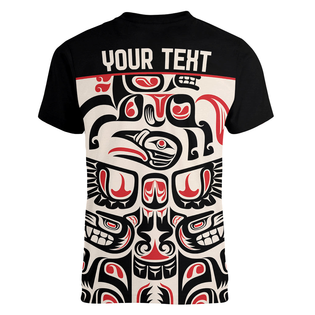 Personalized Canada Indigenous Haida Art Women V-Neck T-Shirt - Wonder Print Shop