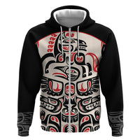 Personalized Canada Indigenous Haida Art Zip Hoodie - Wonder Print Shop