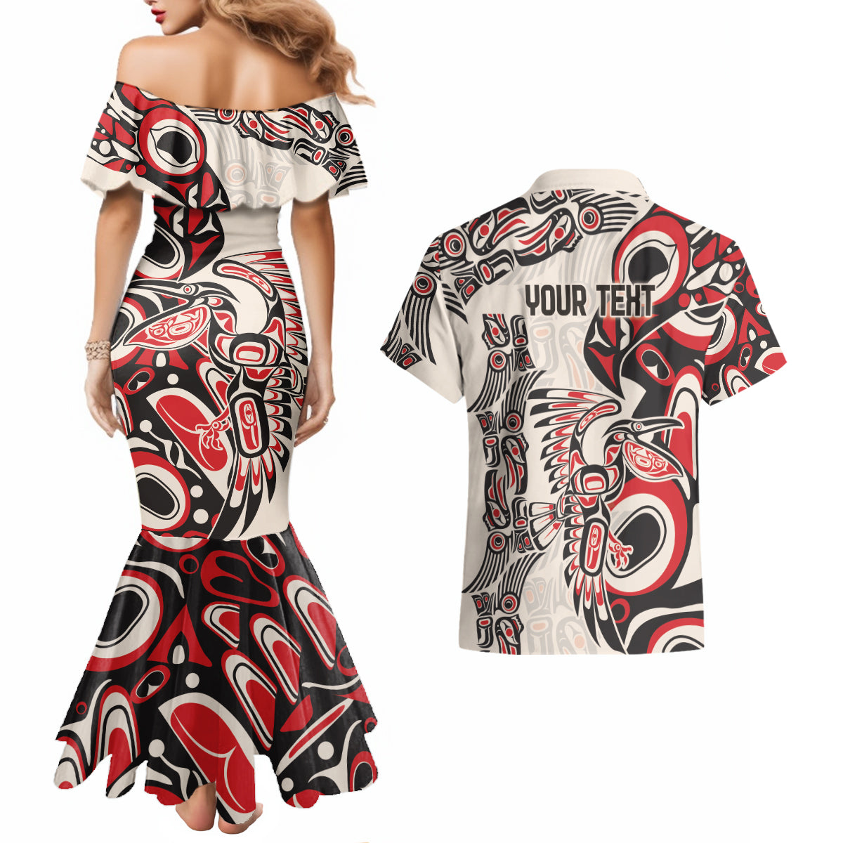 Personalized Canada Indigenous History Month Couples Matching Mermaid Dress and Hawaiian Shirt LT9 - Wonder Print Shop