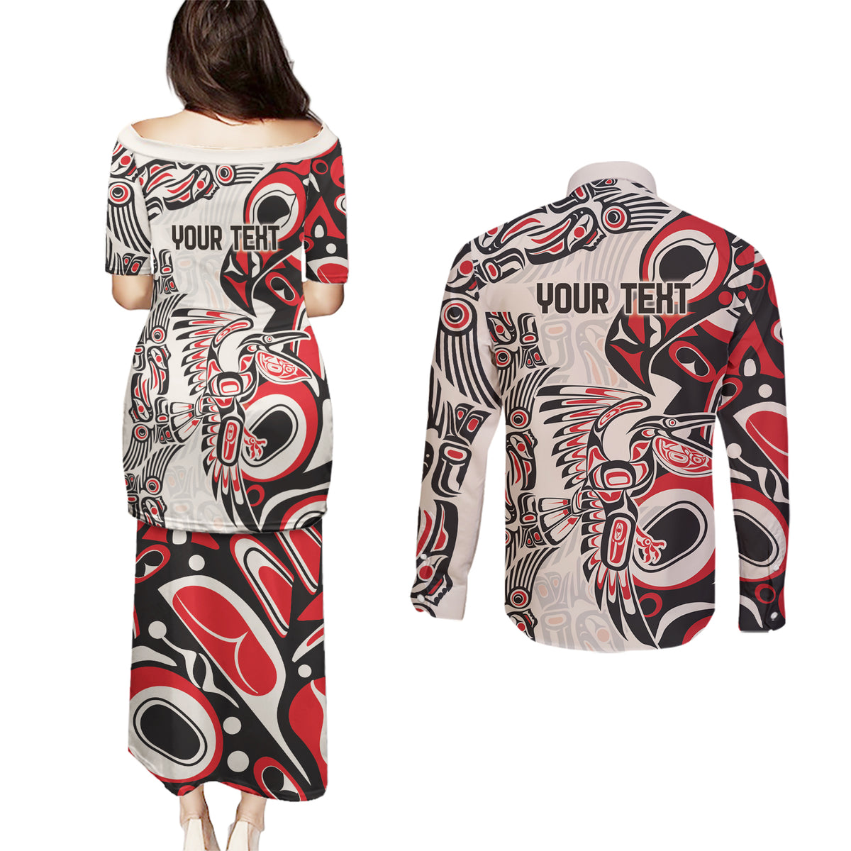 Personalized Canada Indigenous History Month Couples Matching Puletasi and Long Sleeve Button Shirt LT9 - Wonder Print Shop