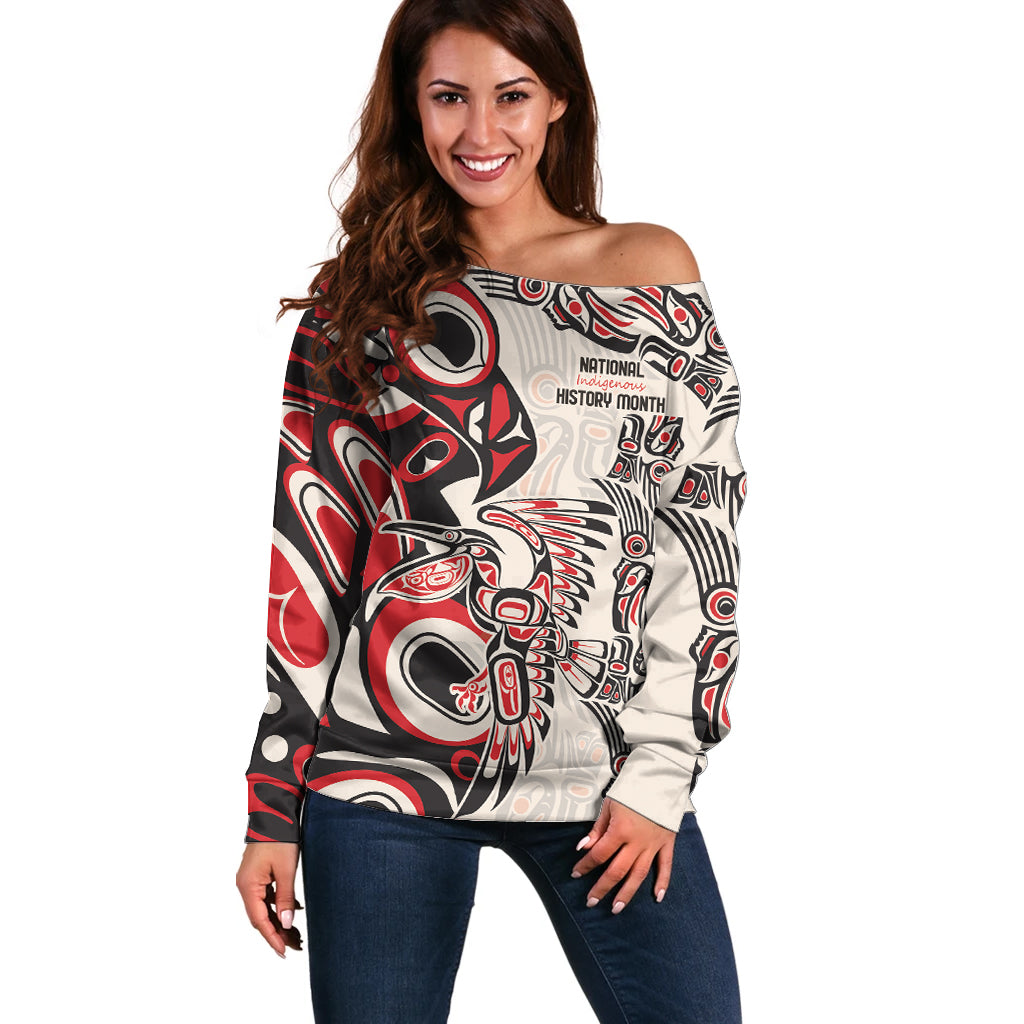 Personalized Canada Indigenous History Month Off Shoulder Sweater