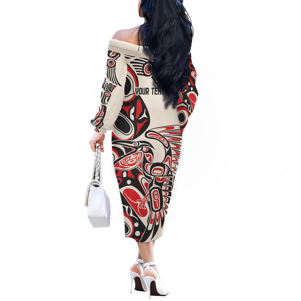 Personalized Canada Indigenous History Month Off The Shoulder Long Sleeve Dress - Wonder Print Shop