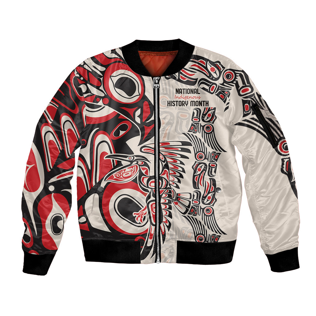 Personalized Canada Indigenous History Month Sleeve Zip Bomber Jacket - Wonder Print Shop