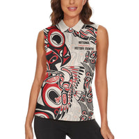 Personalized Canada Indigenous History Month Women Sleeveless Polo Shirt - Wonder Print Shop