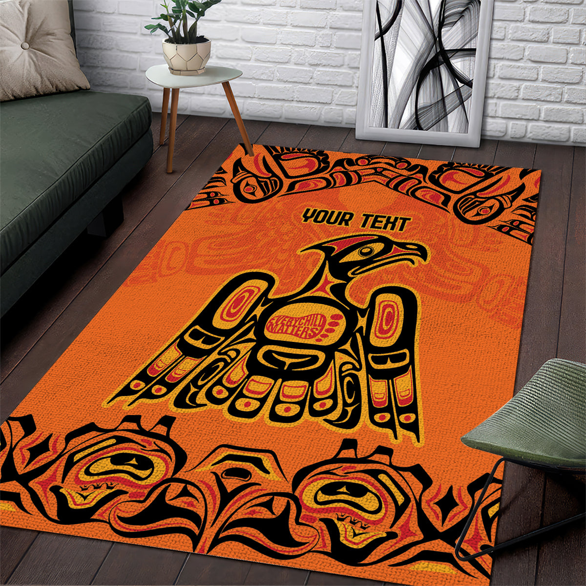 Personalized Every Child Matter Area Rug Canadian Native Indigenous Haida LT9 - Wonder Print Shop