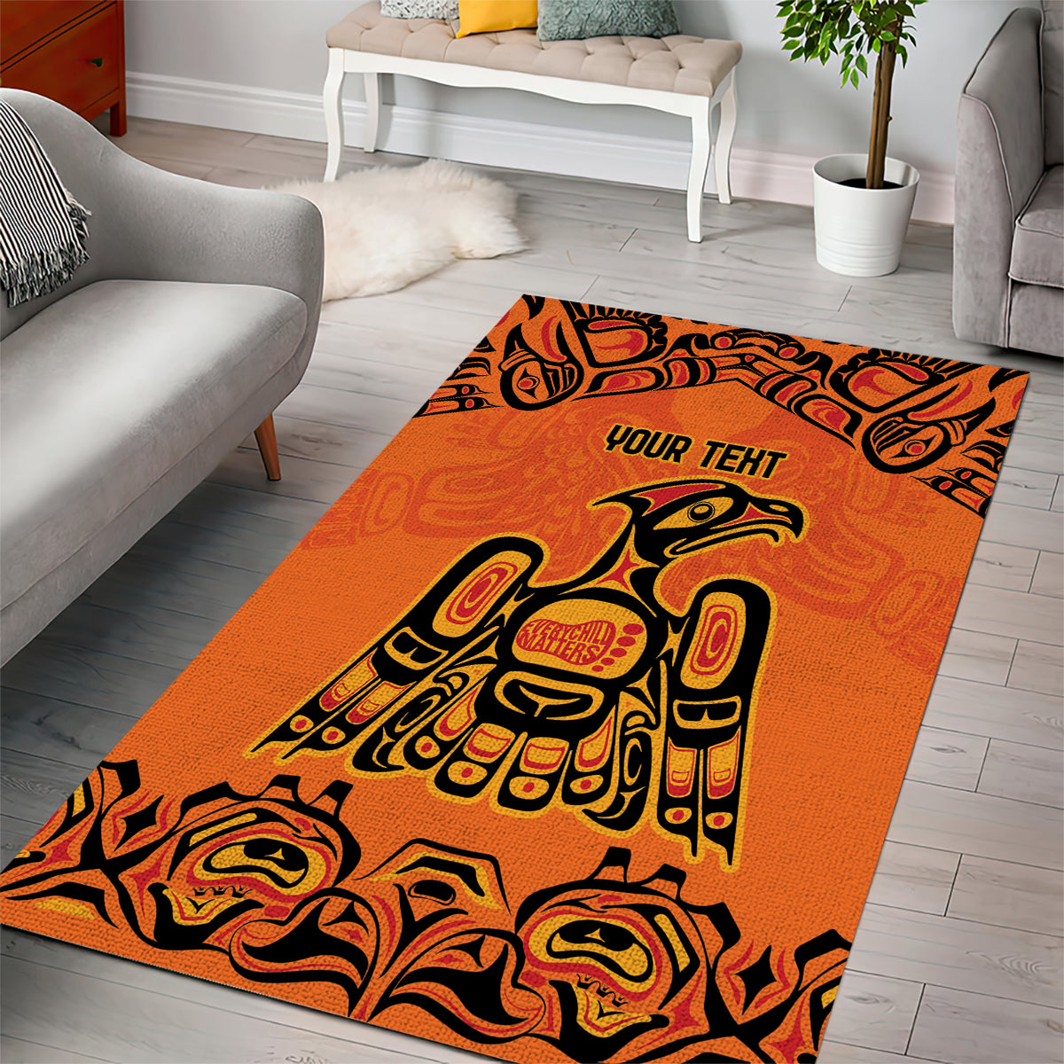 Personalized Every Child Matter Area Rug Canadian Native Indigenous Haida LT9 - Wonder Print Shop